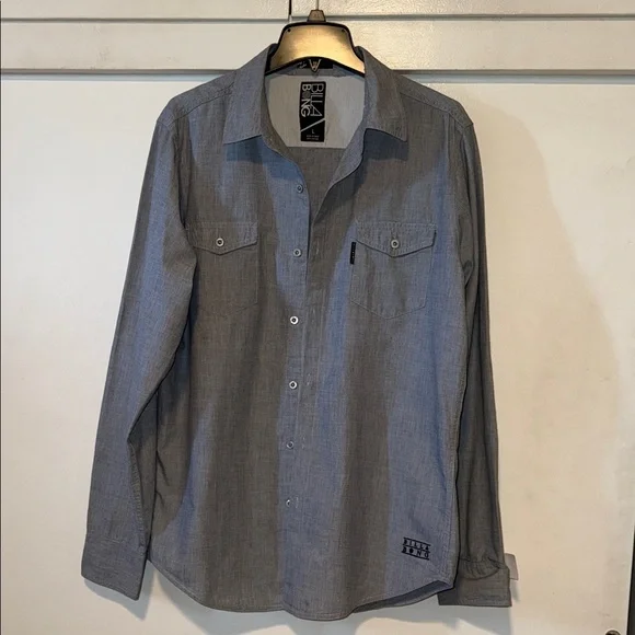 Billabong Men's Gray Casual Button Down Shirt - Picture 2 of 6
